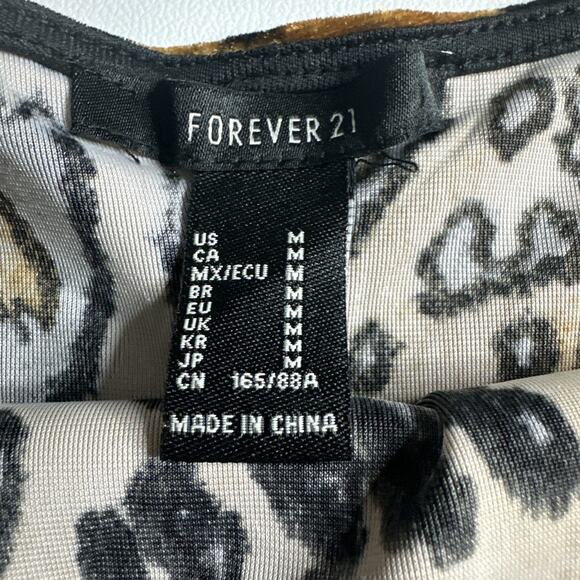 Forever 21 McBling Y2K Leopard Cheetah Velvet Mini Dress M Club Baddie Glam - Picture 8 of 11